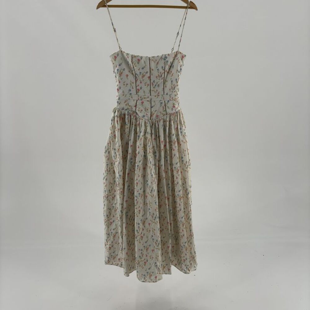 House of CB White Corset Maxi Dress with Delicate Floral Print